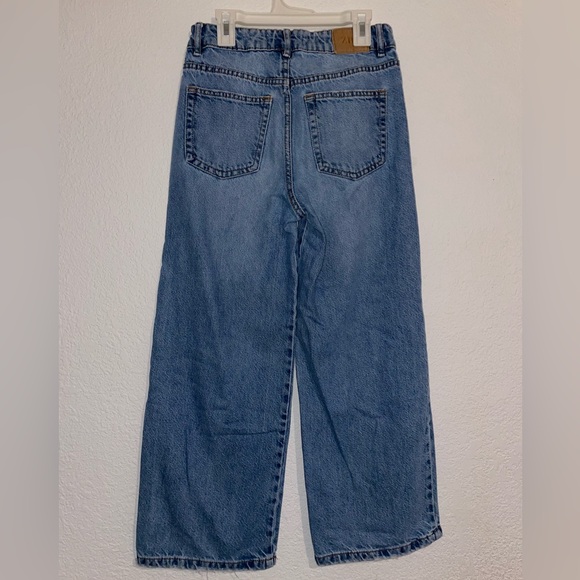 Zara Happy Face Scribble Girls Wide Leg Baggy Jeans Size 11/12 - Picture 3 of 8